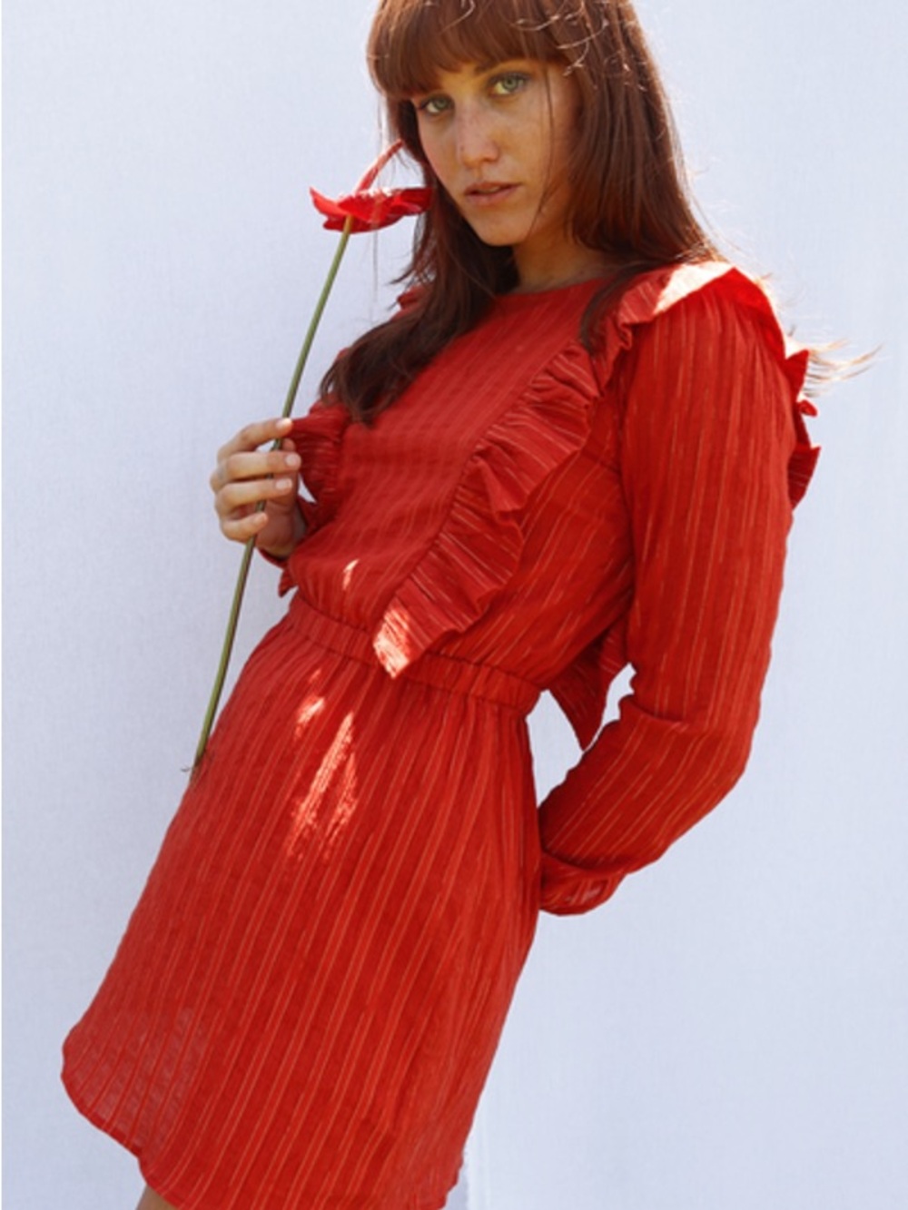 Sugarhigh Lovestoned Joni Dress in Rust Red Size L (fits small ~size 6)
